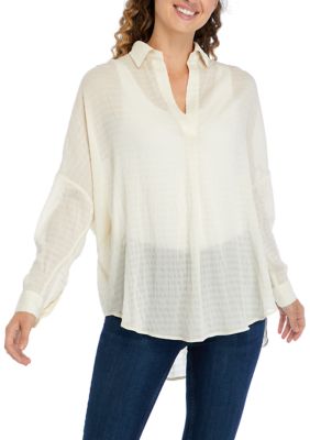 Clar Rhodes Textured Drop Blouse