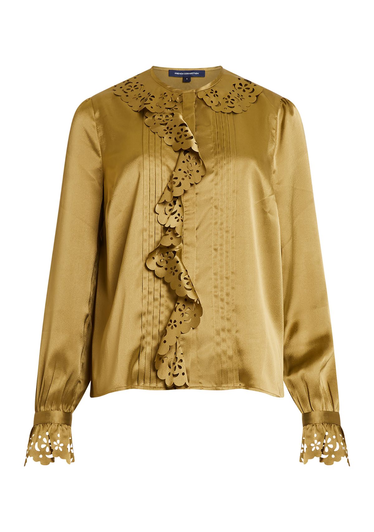 Aleeya Satin Lace Ruffle Blouse
