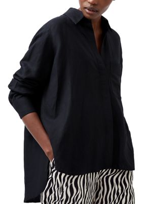 French Connection Women's Birdie Linen Boyfriend Shirt