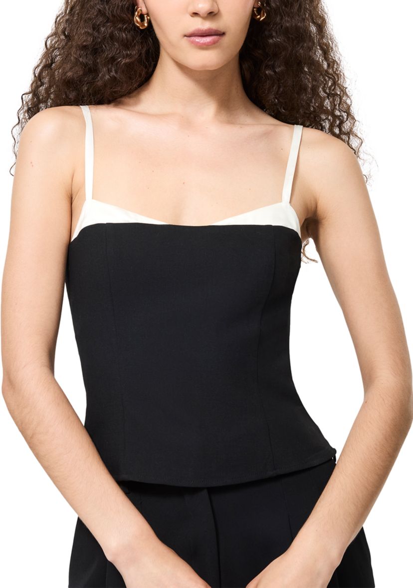 Azra Twill Corset Strappy Top 