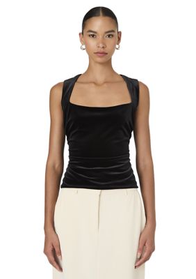 French Connection Women's Stretch Velvet Corset Top