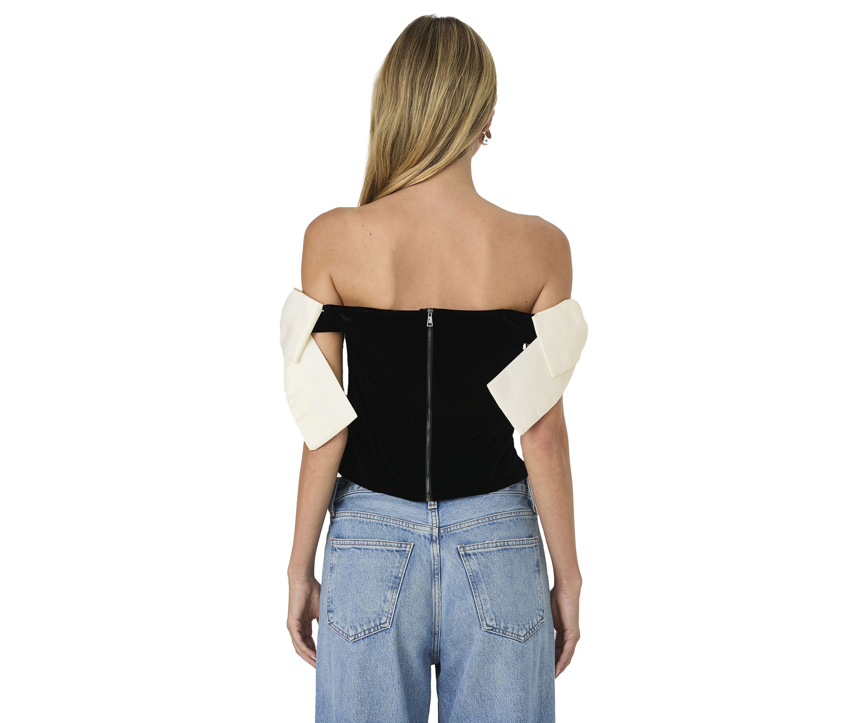 Velvet Carey Satin Bow Top
