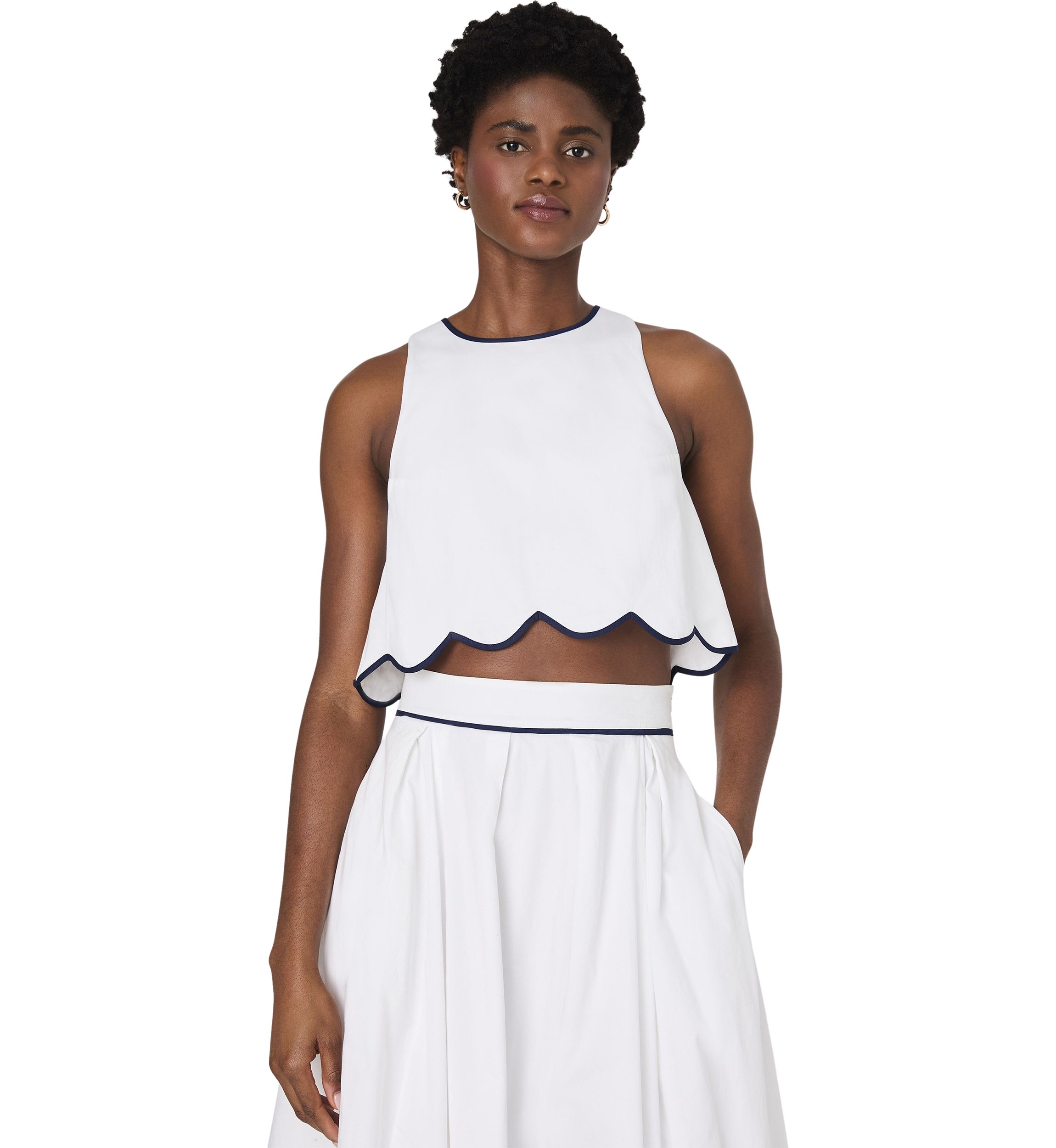 Alexis Cotton Scallop Tank Dress