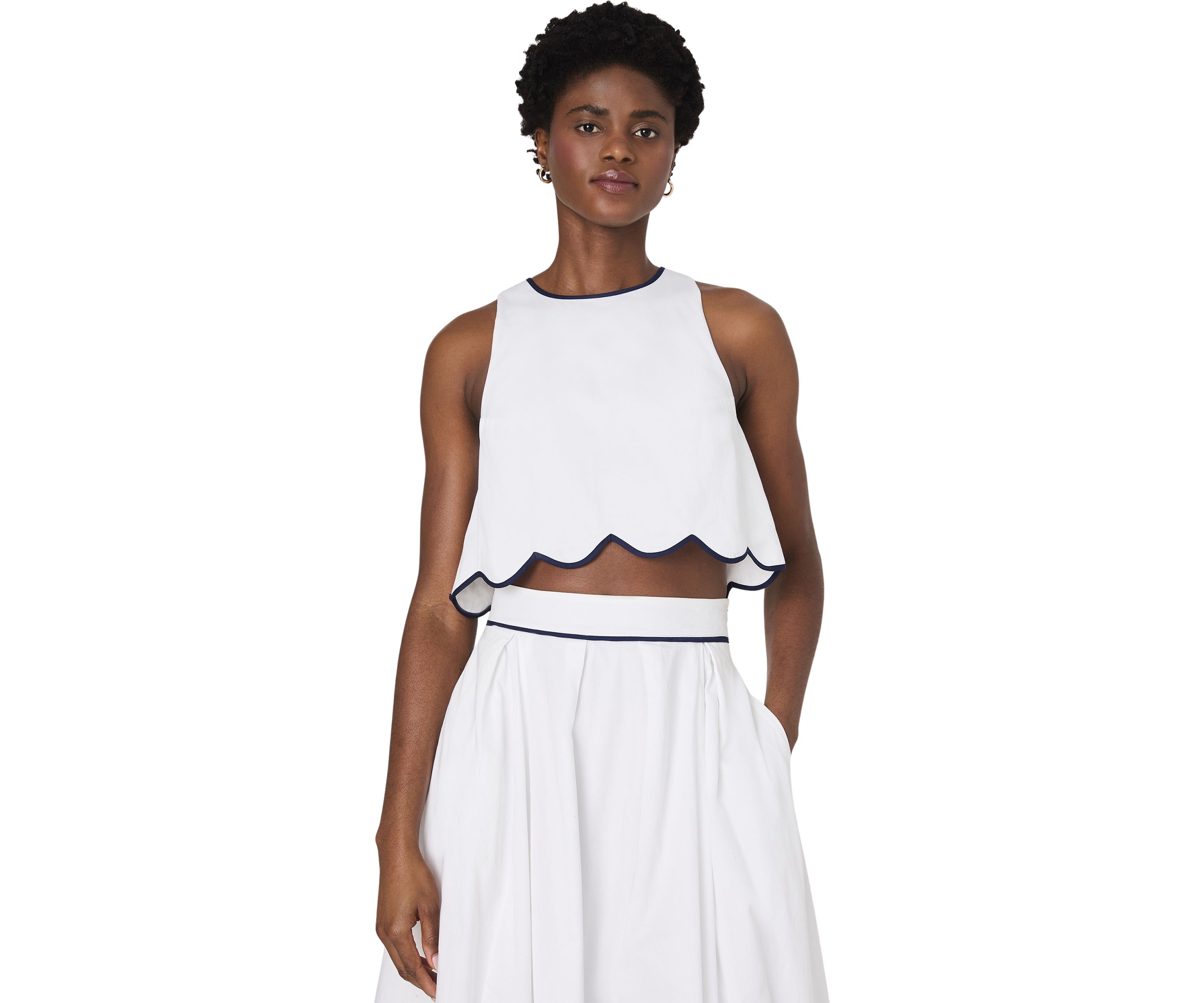 Alexis Cotton Scallop Tank Dress
