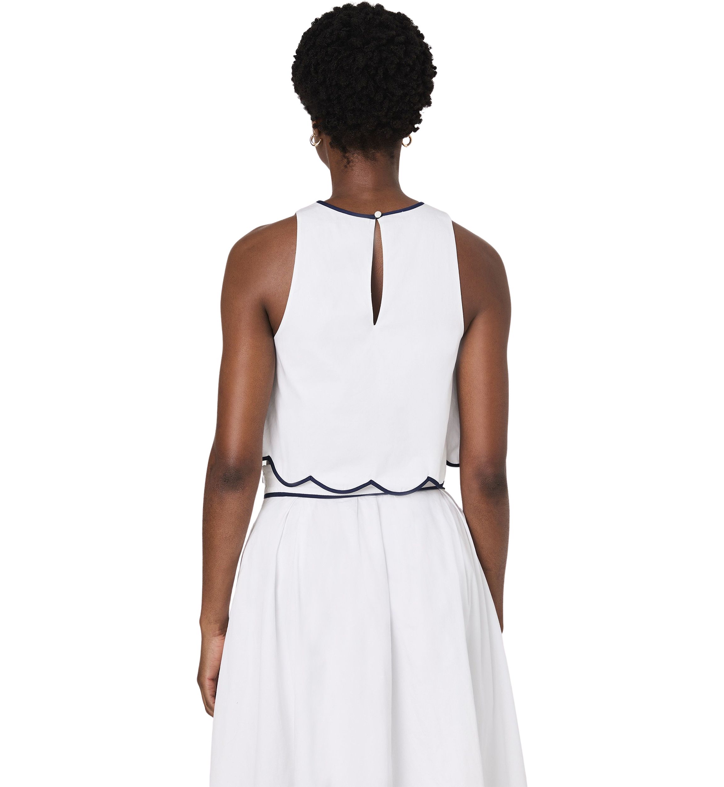 Alexis Cotton Scallop Tank Dress
