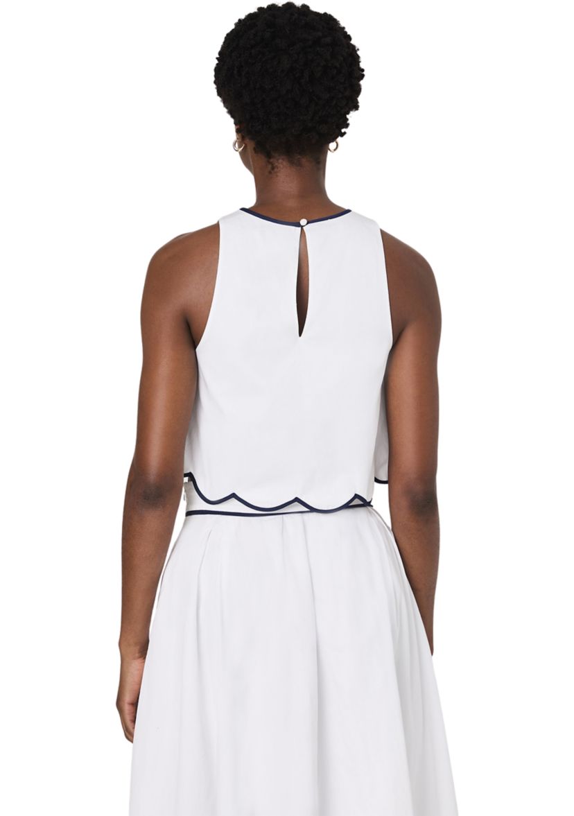 Alexis Cotton Scallop Tank Dress