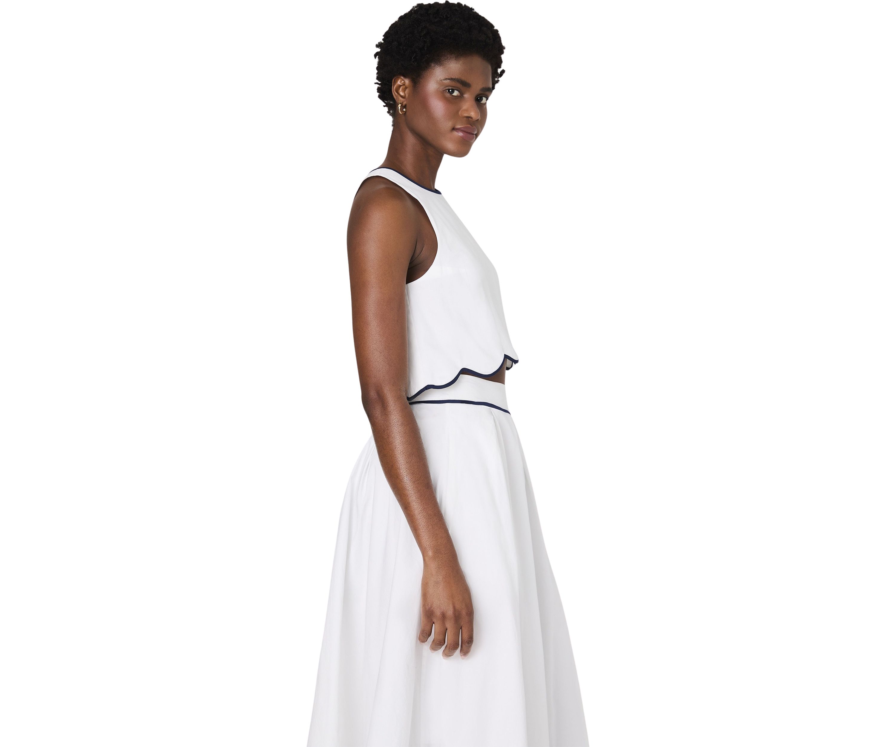 Alexis Cotton Scallop Tank Dress