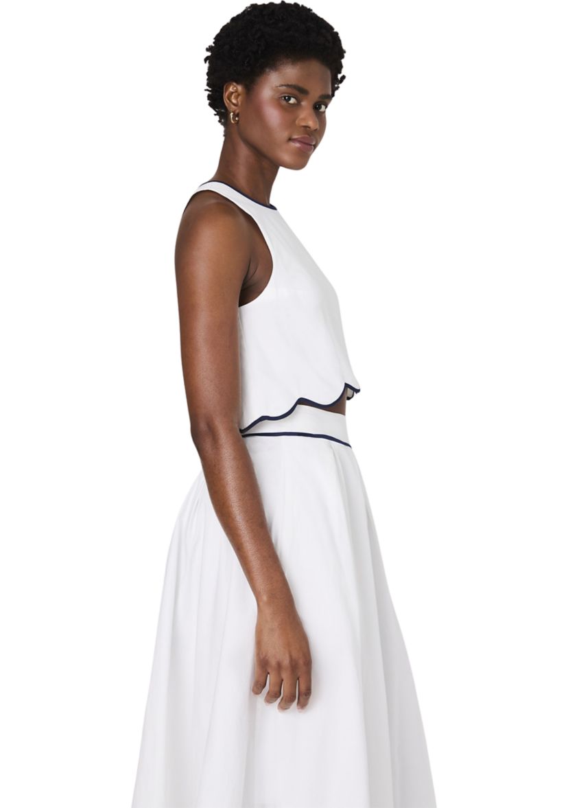 Alexis Cotton Scallop Tank Dress