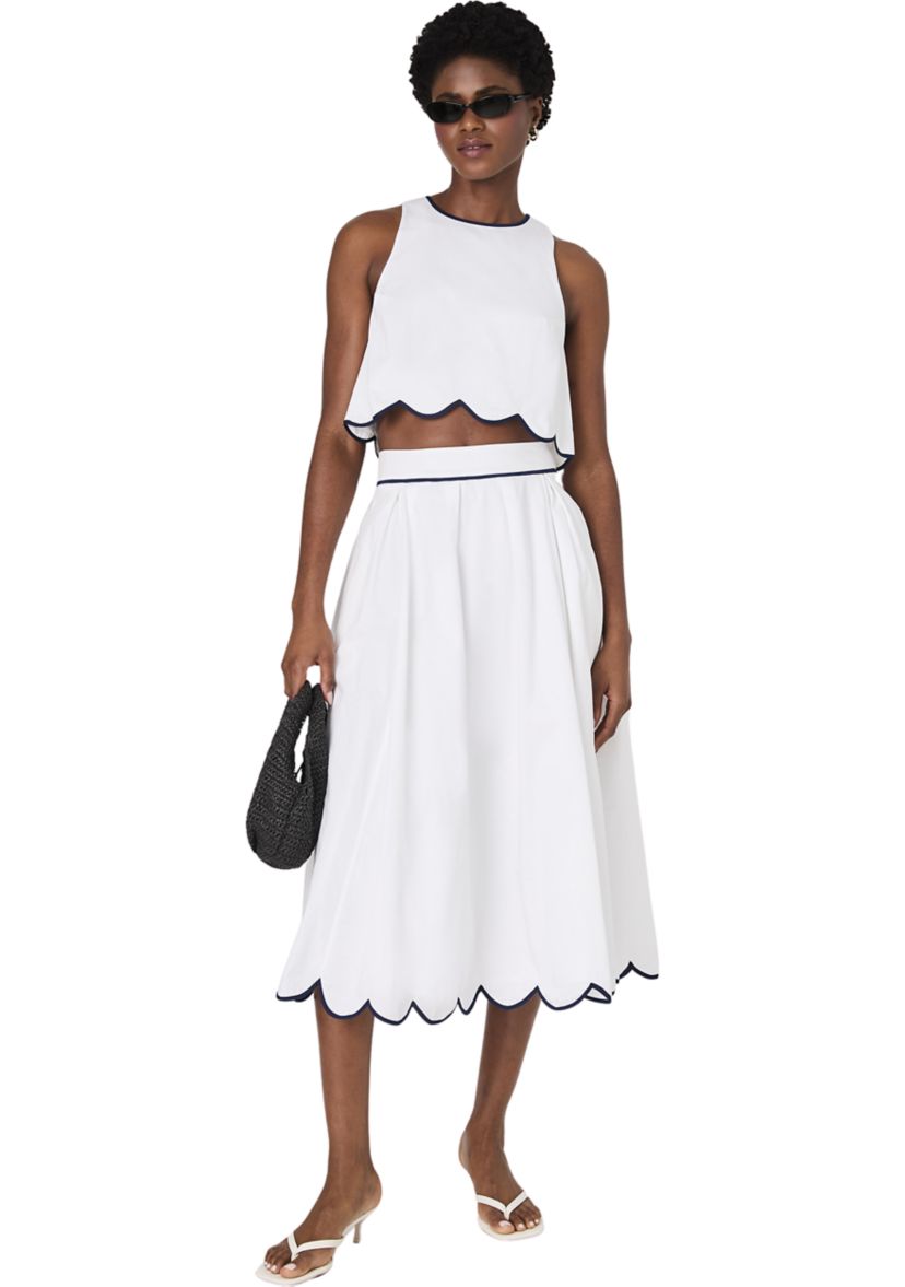 Alexis Cotton Scallop Tank Dress