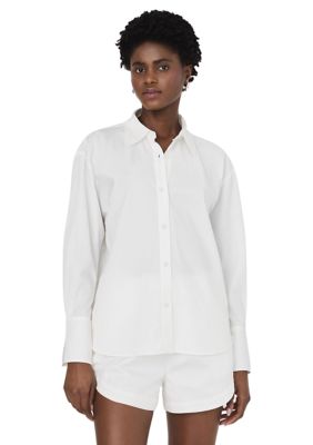 French Connection Women's Alexis Cotton Angled Yoke Shirt