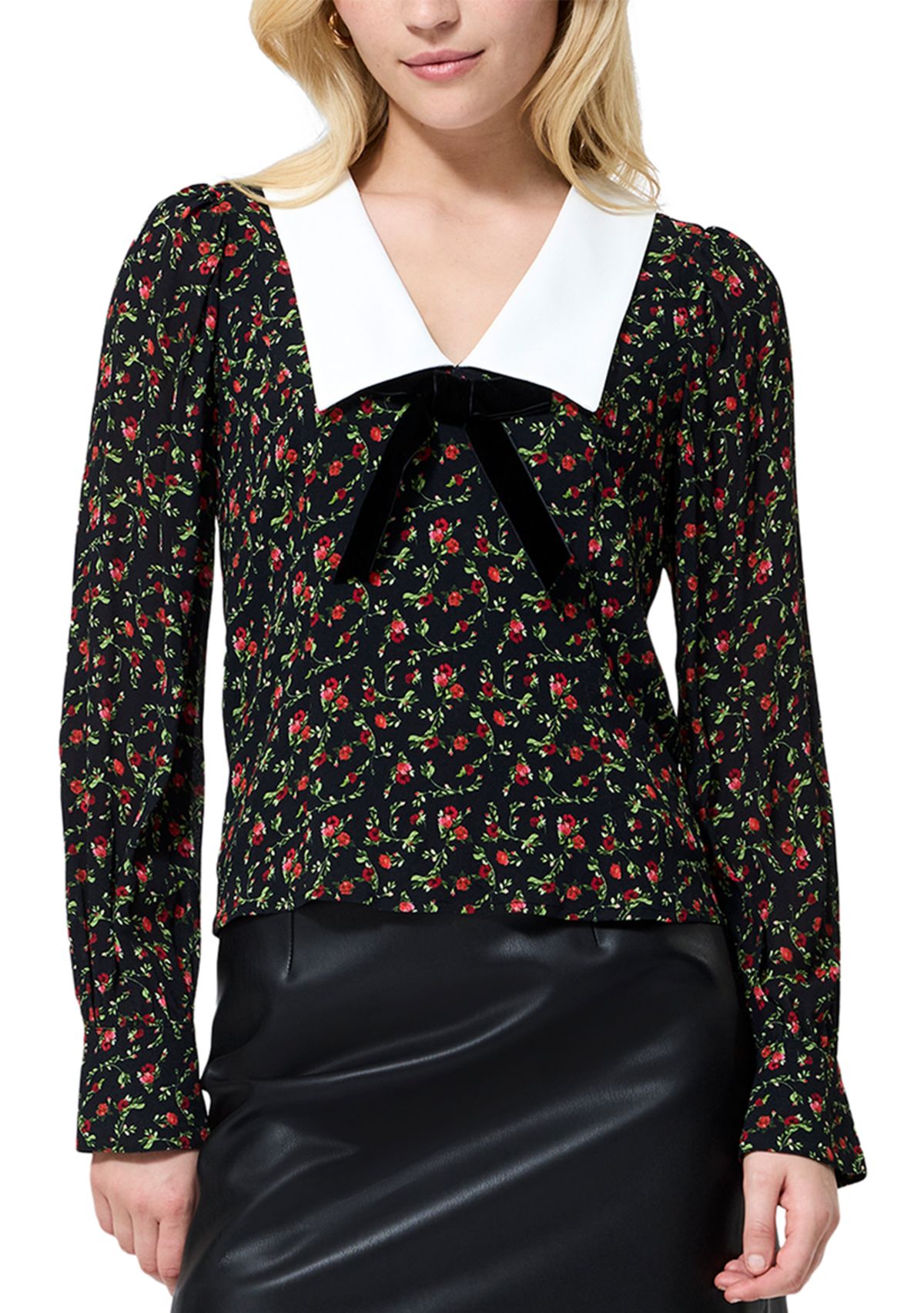 Yasmin Crepe Collared Top 