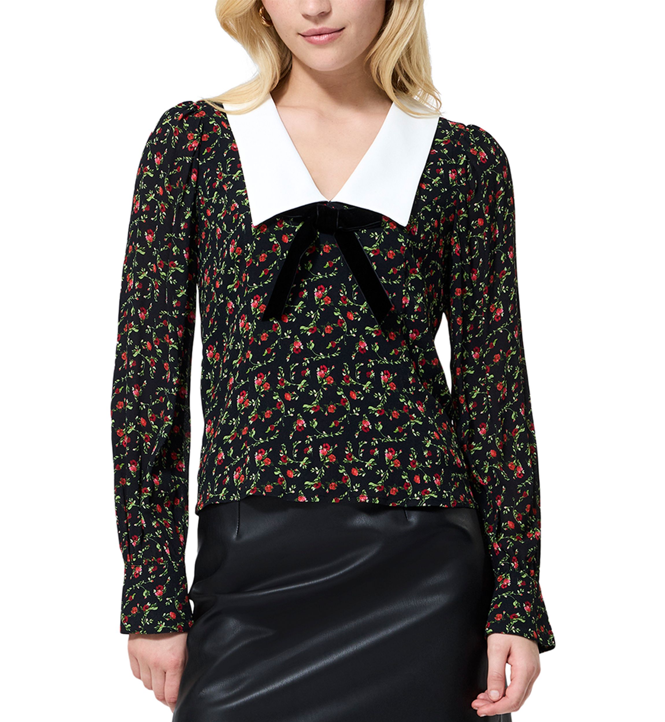 Yasmin Crepe Collared Top 