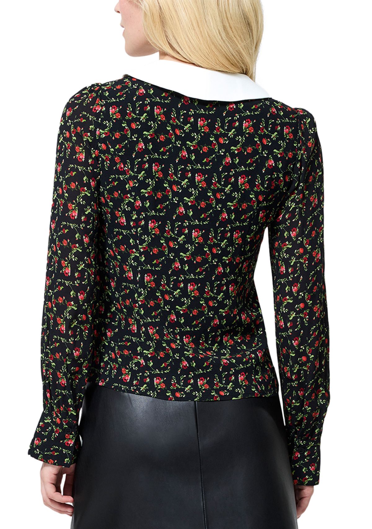 Yasmin Crepe Collared Top 