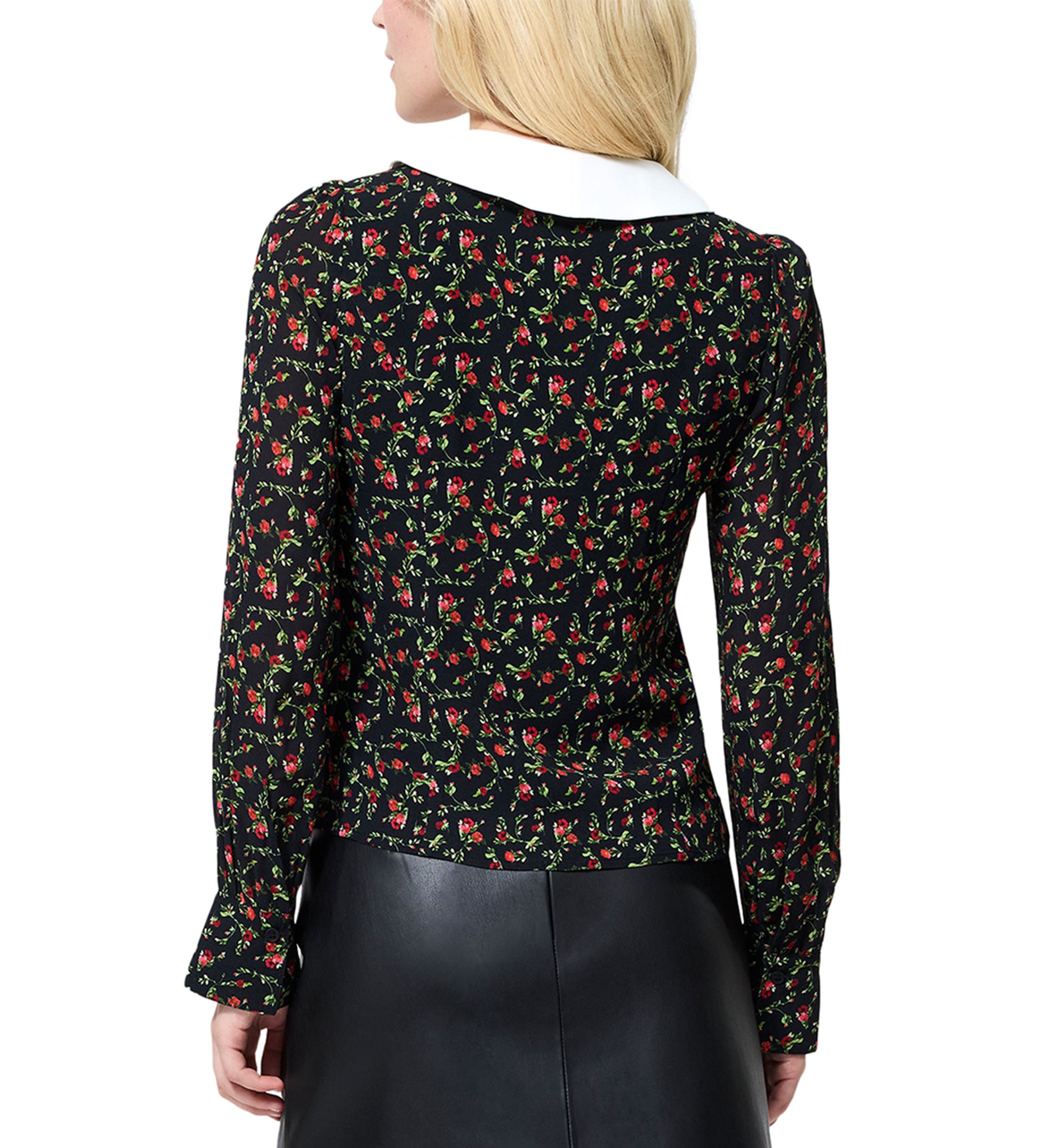 Yasmin Crepe Collared Top 