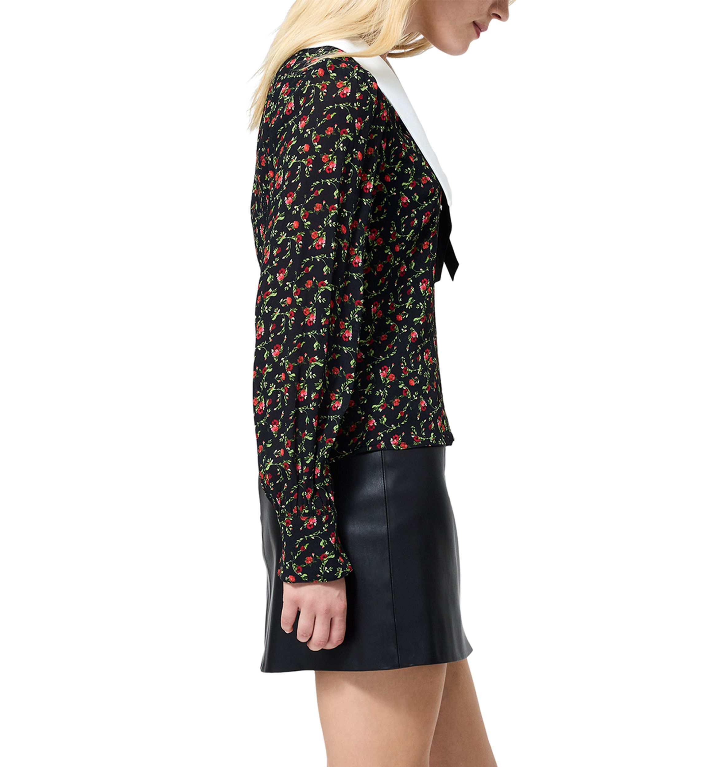 Yasmin Crepe Collared Top 