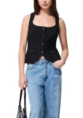 French Connection Women's Azra Twill Two Pocket Seam Top