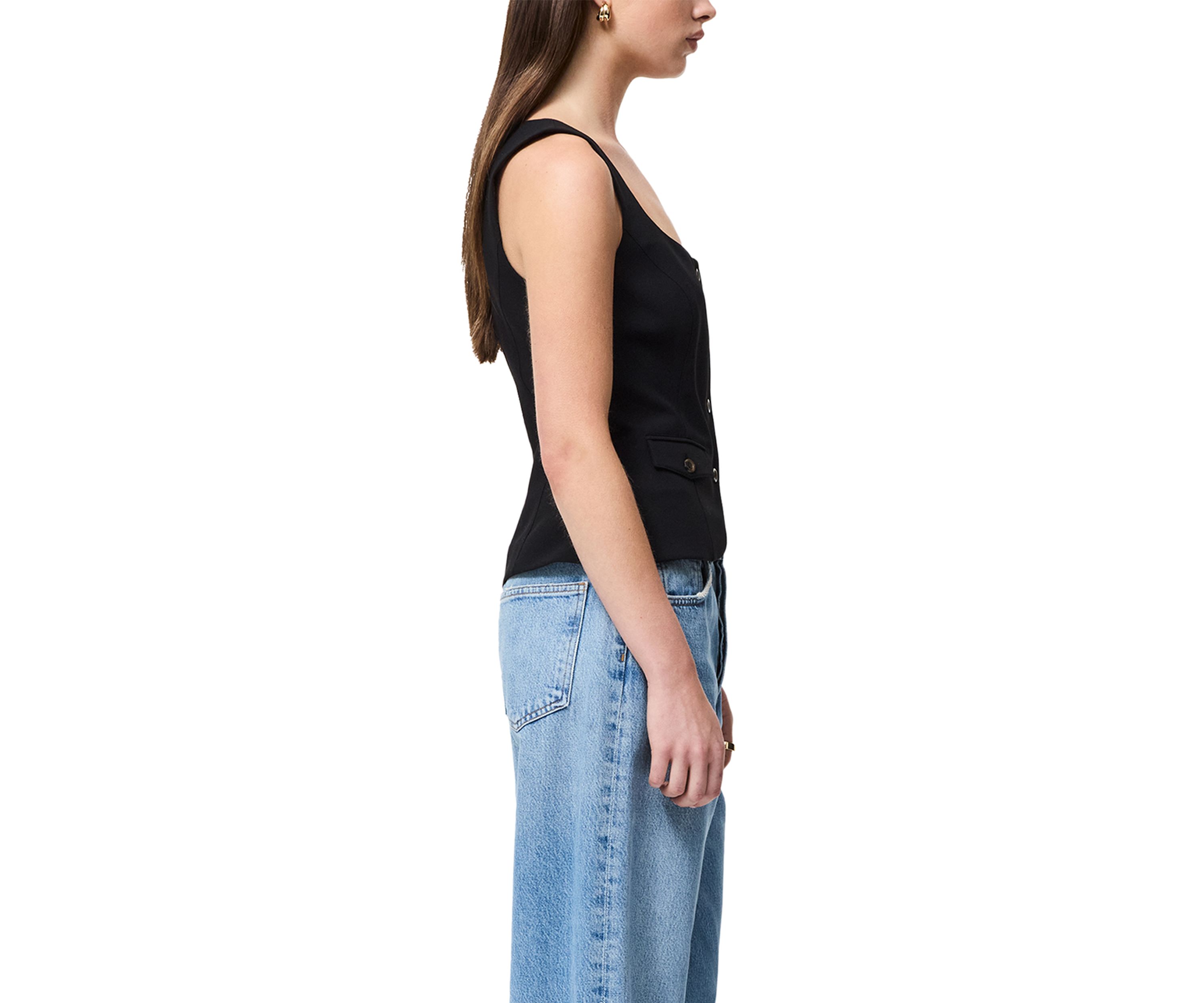 Azra Twill Two Pocket Seam Top 