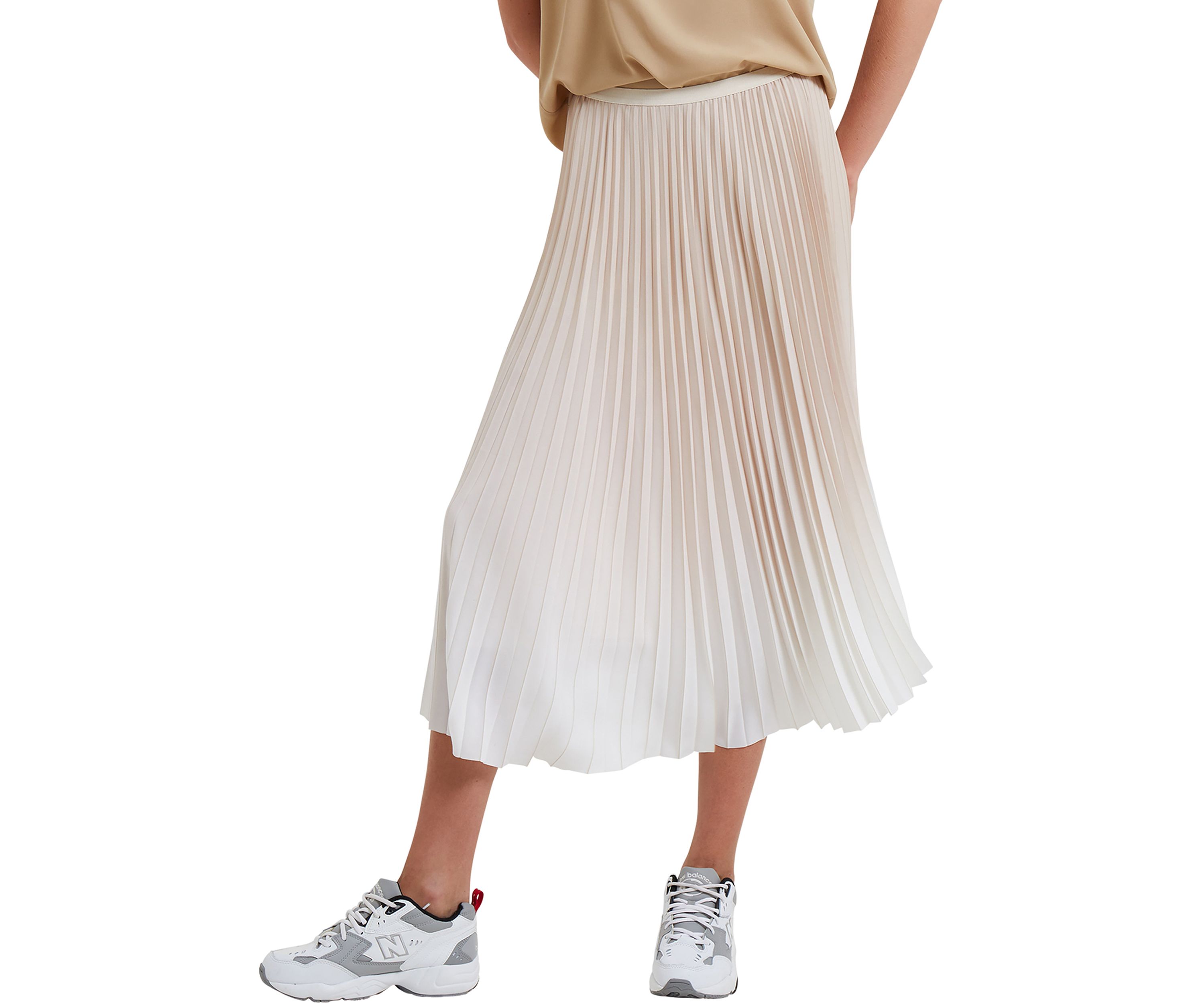 Ombré Sunburst Pleated Midi Skirt