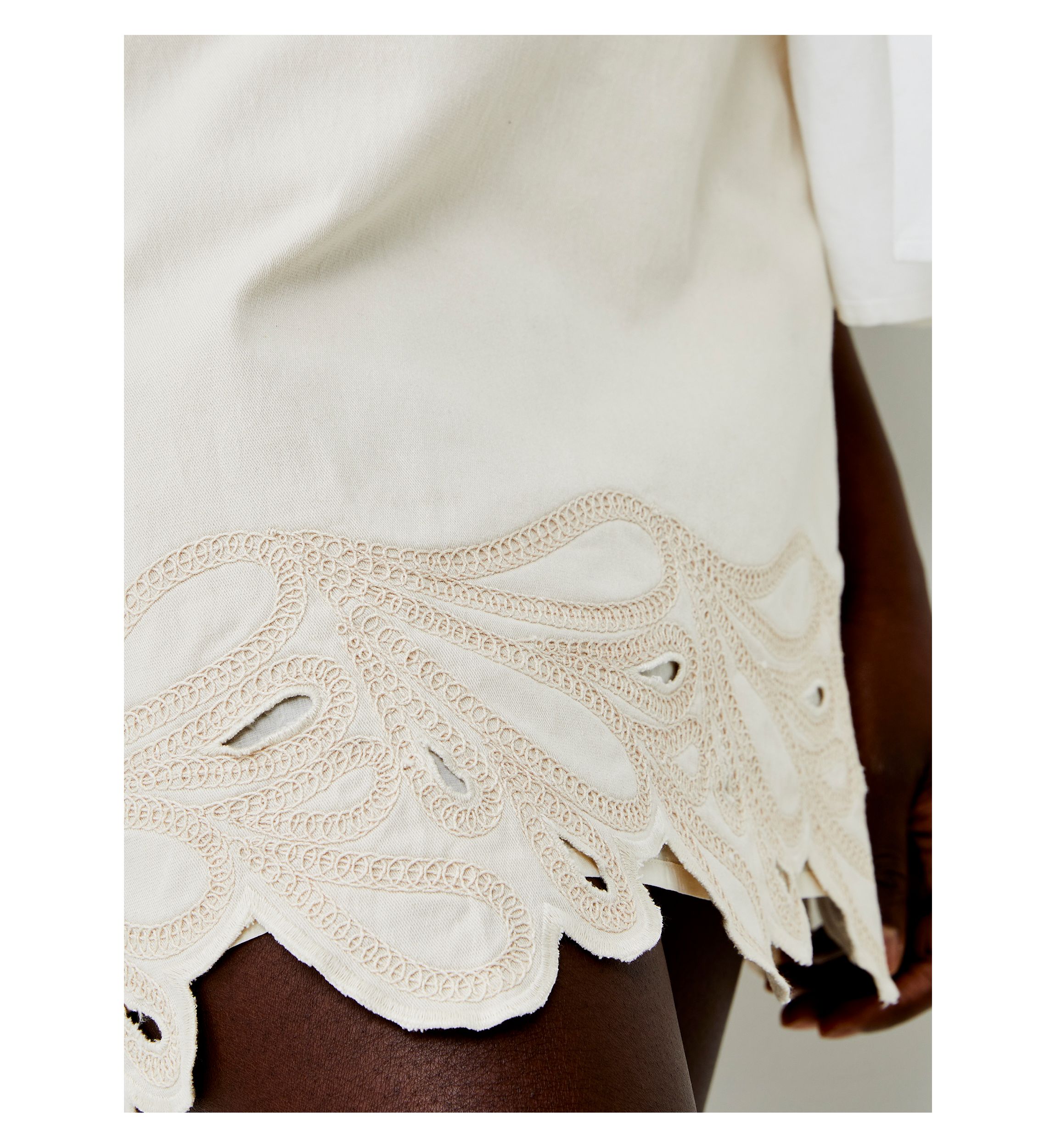 Ateena Twill Embroidered Skirt