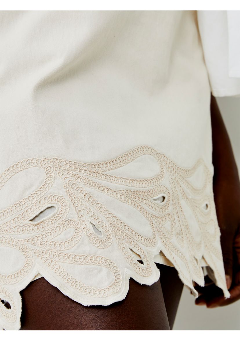 Ateena Twill Embroidered Skirt