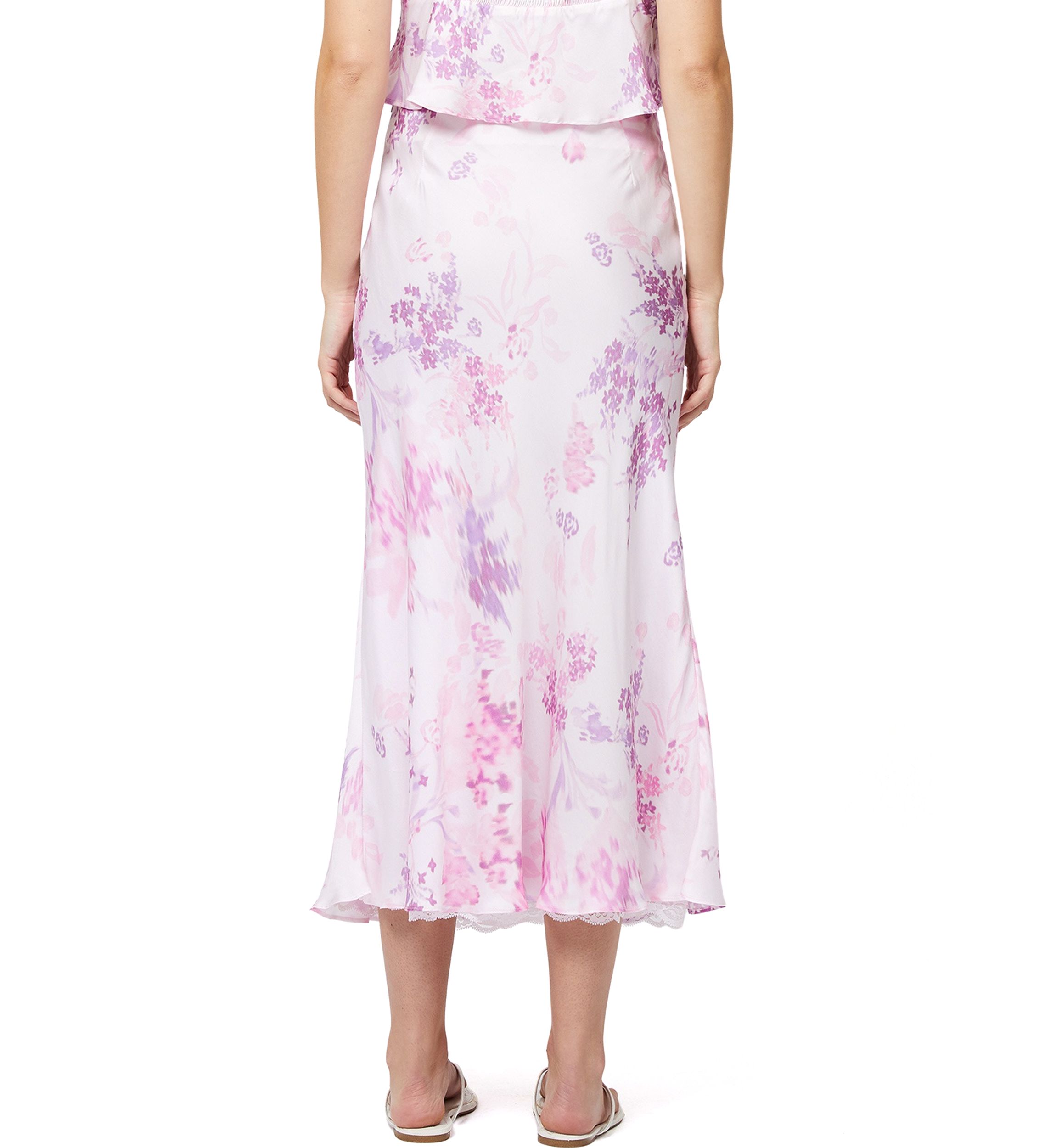 Elyria Oona Satin Midi Skirt