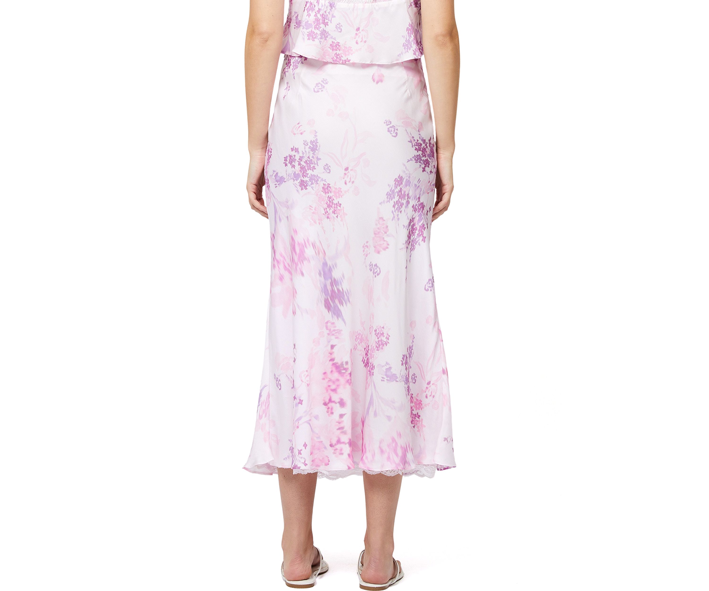 Elyria Oona Satin Midi Skirt