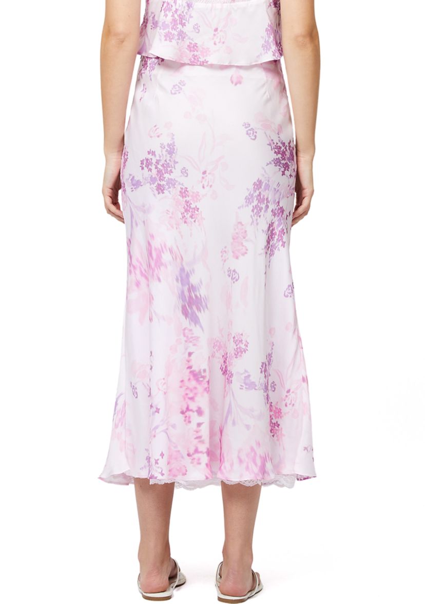 Elyria Oona Satin Midi Skirt