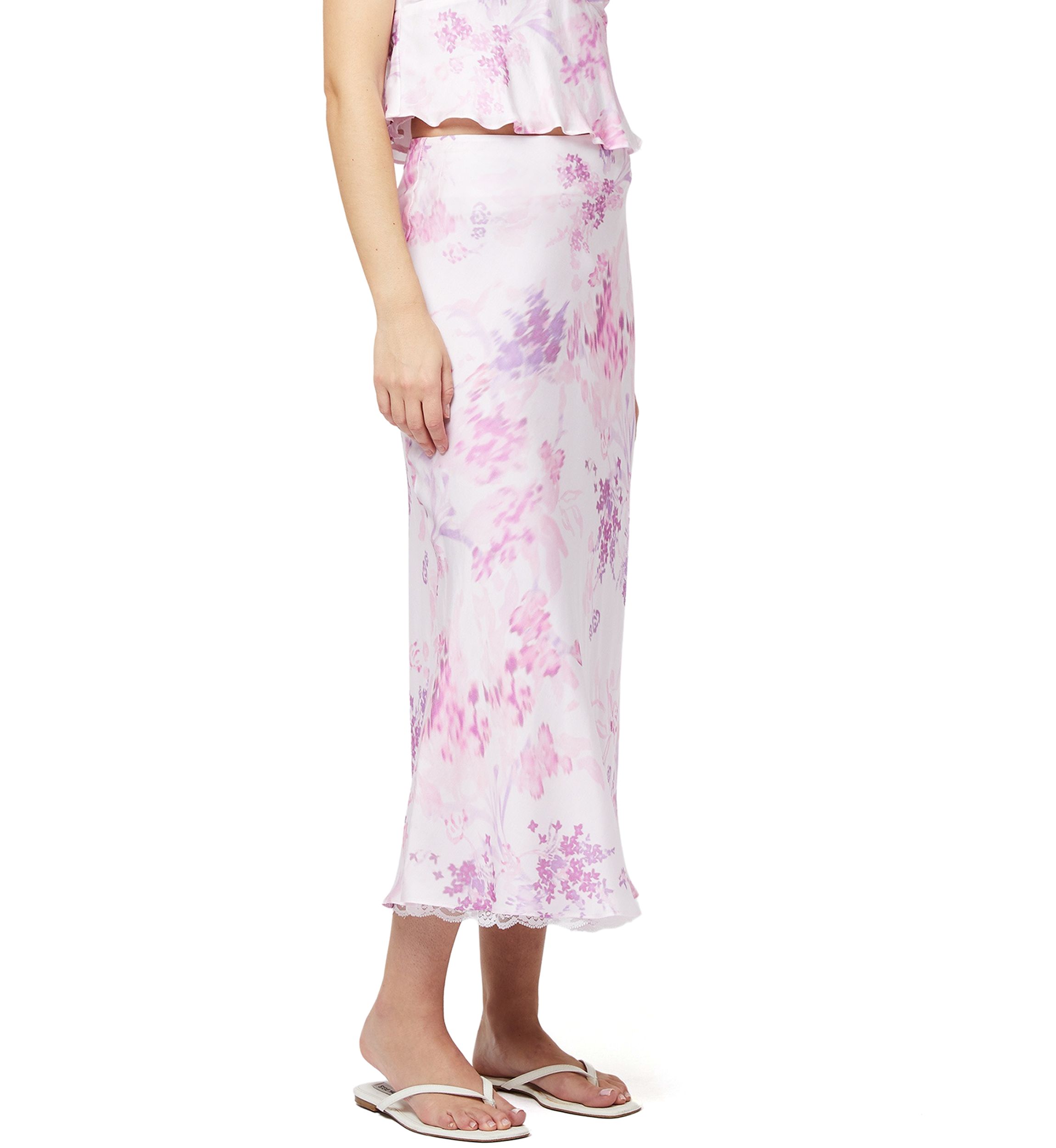 Elyria Oona Satin Midi Skirt