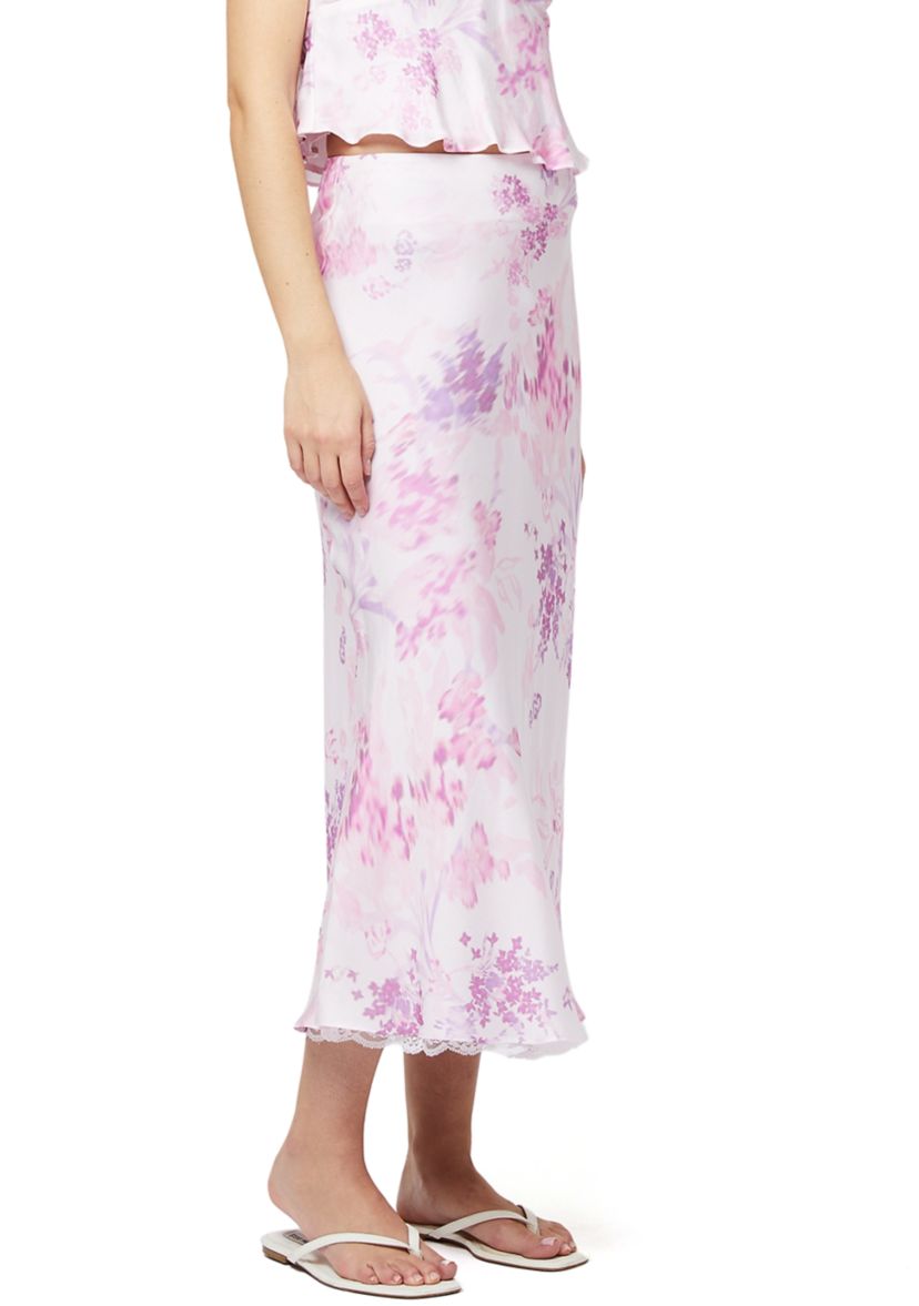Elyria Oona Satin Midi Skirt