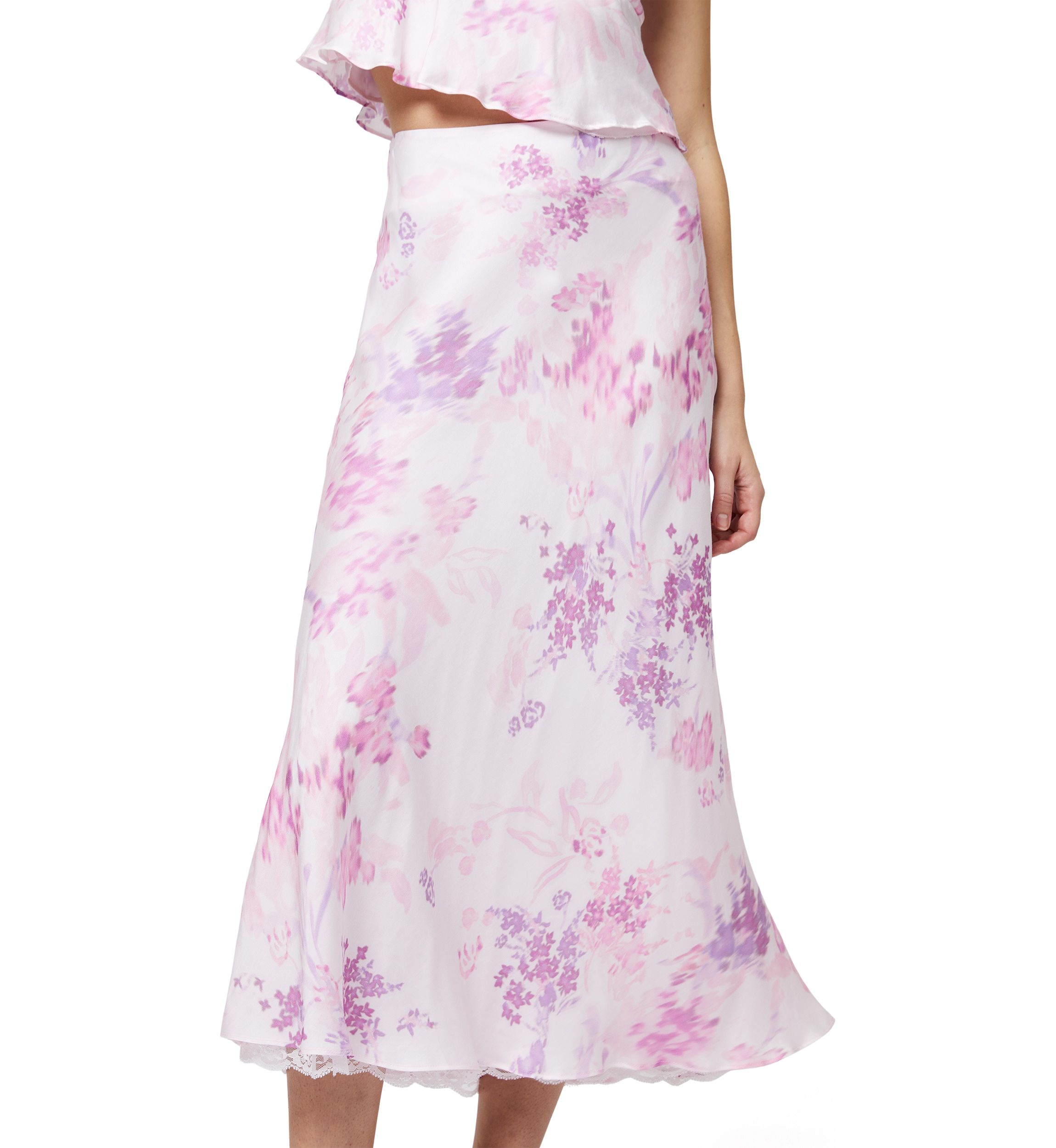 Elyria Oona Satin Midi Skirt