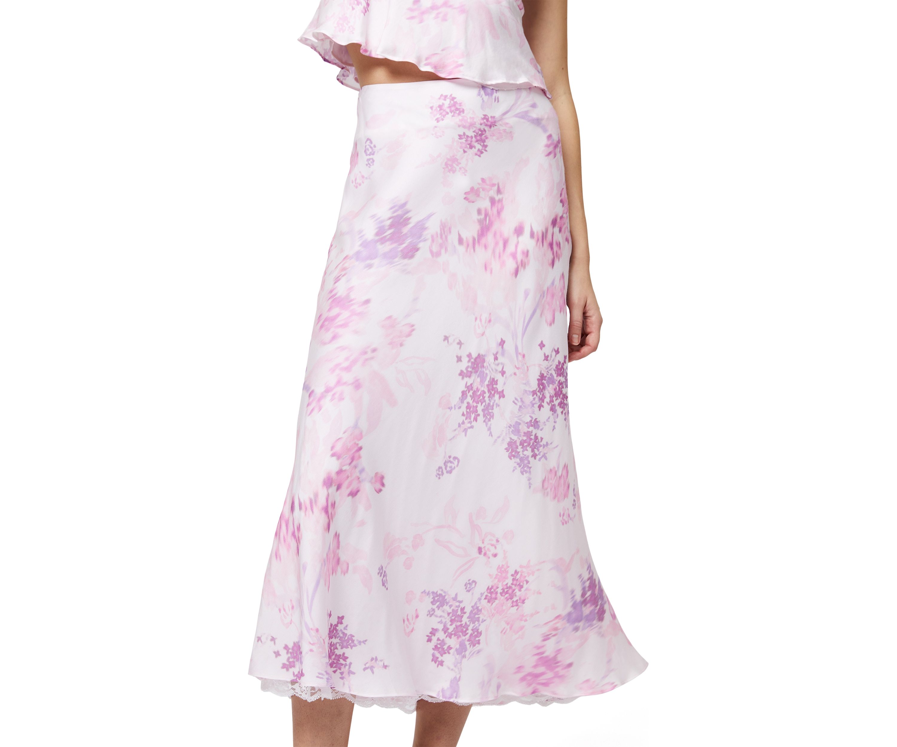 Elyria Oona Satin Midi Skirt