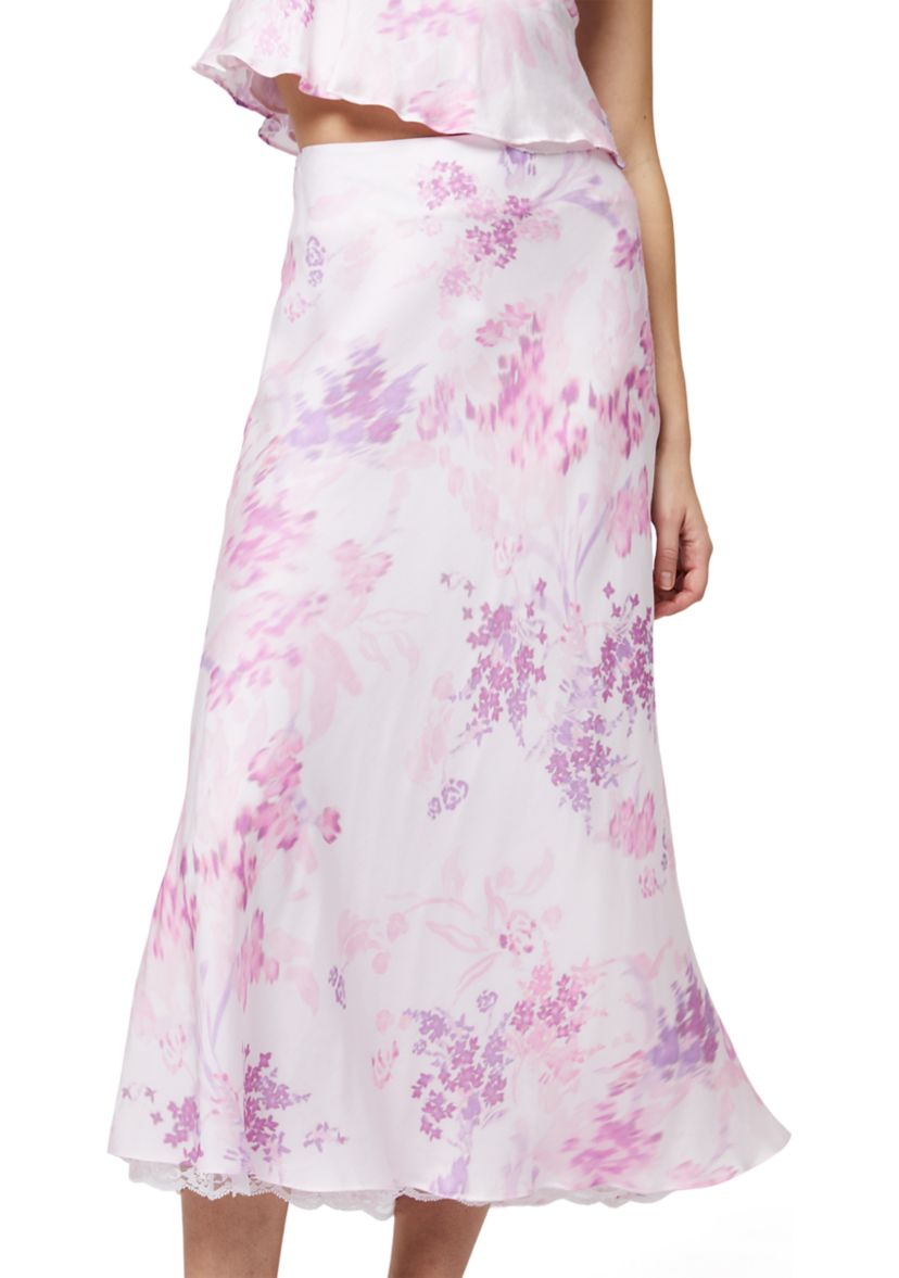 Elyria Oona Satin Midi Skirt