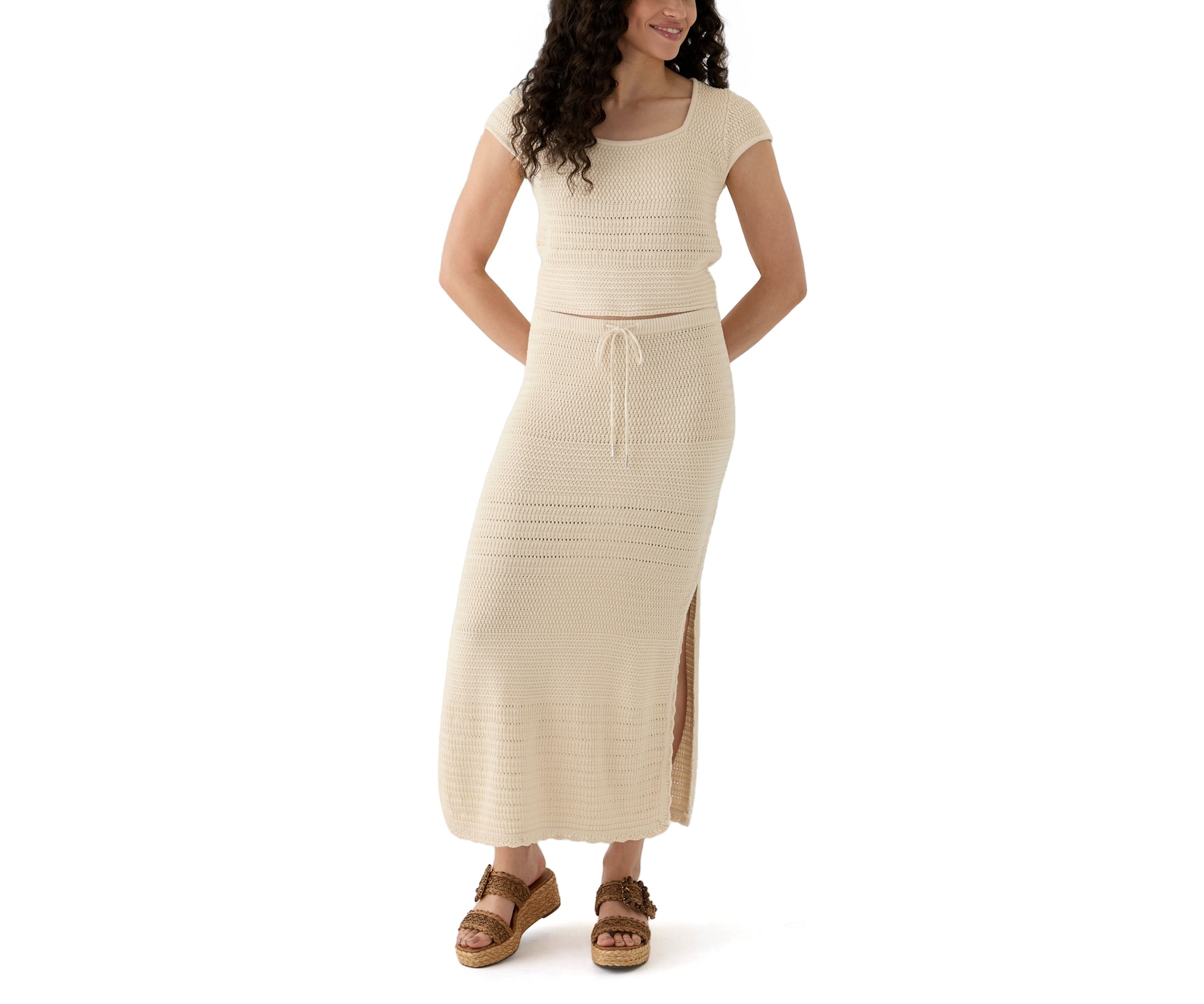 Nellis Cotton Side Slit Skirt