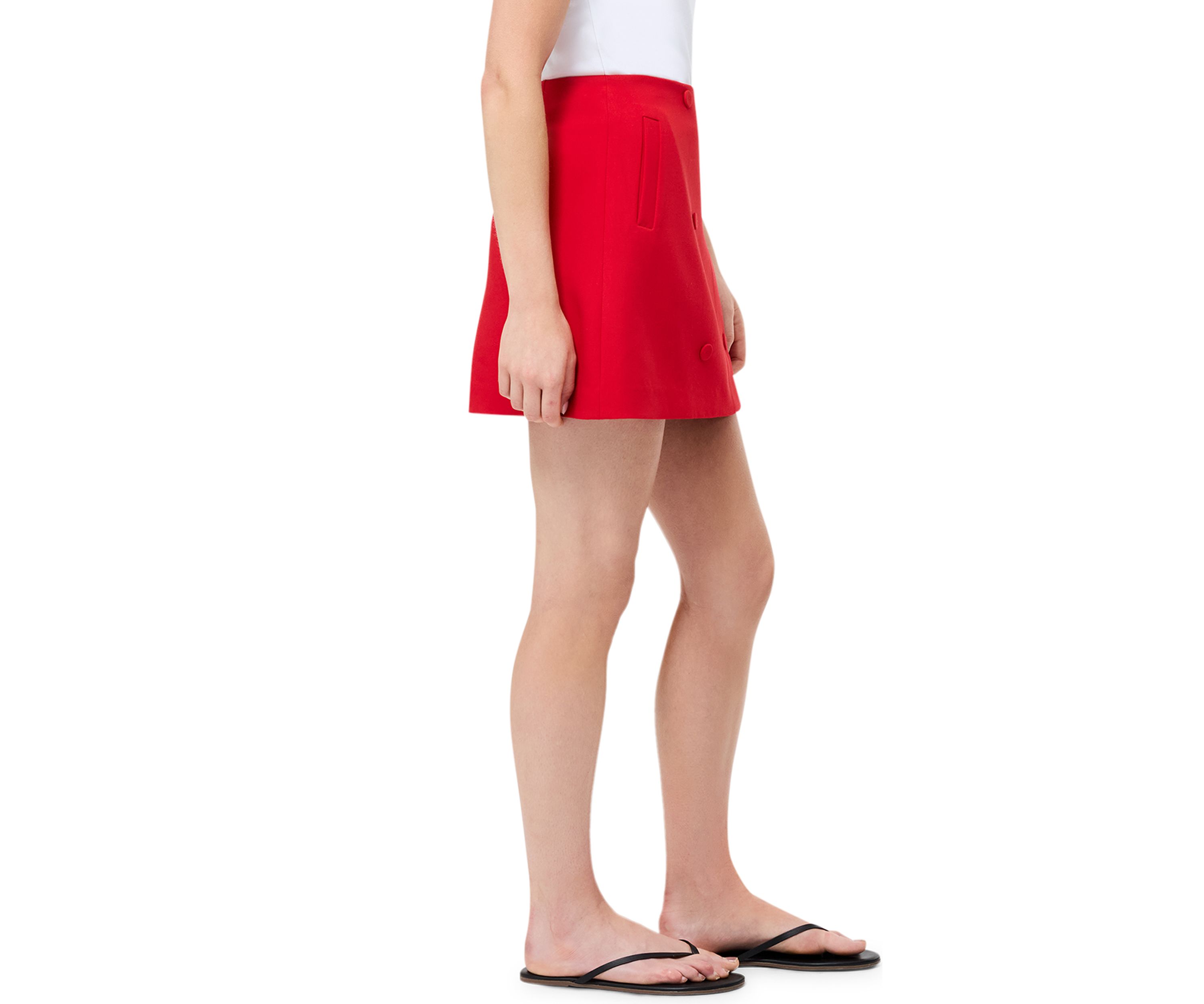 Azra Twill Double Breasted Mini Skirt 