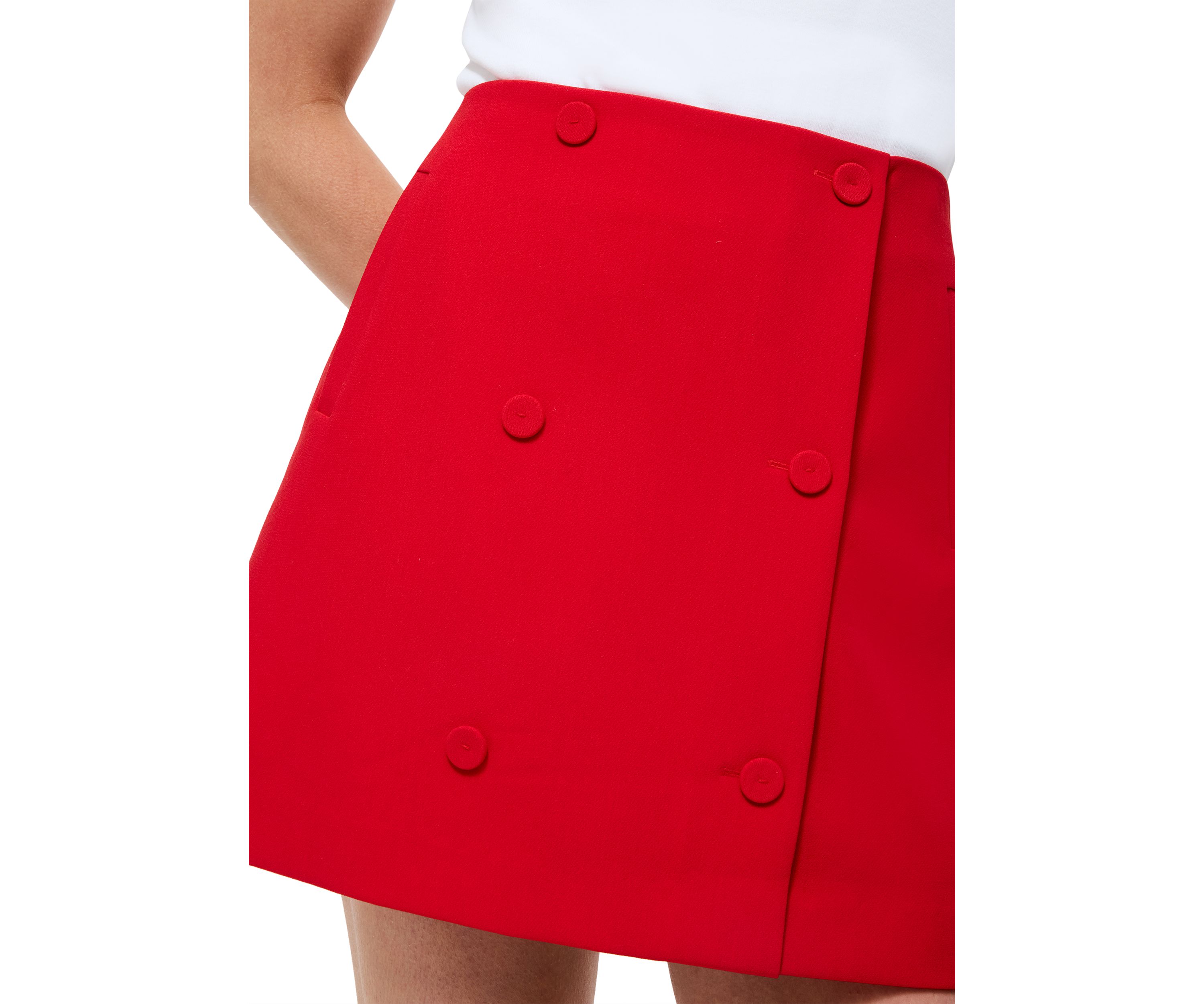 Azra Twill Double Breasted Mini Skirt 
