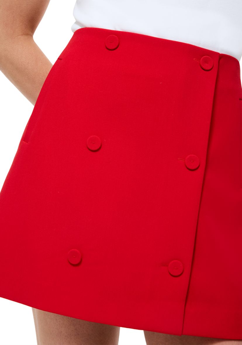 Azra Twill Double Breasted Mini Skirt 