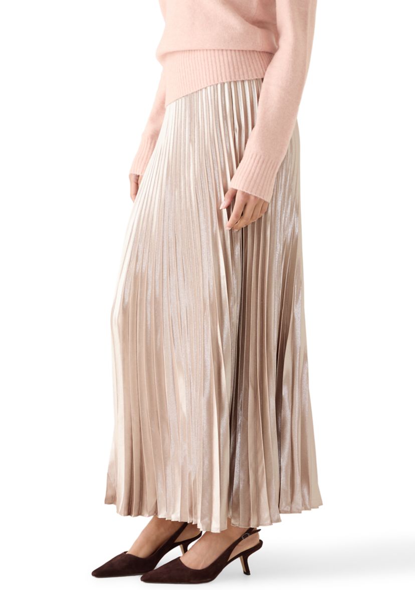 Marielle Metallic Satin Maxi Skirt