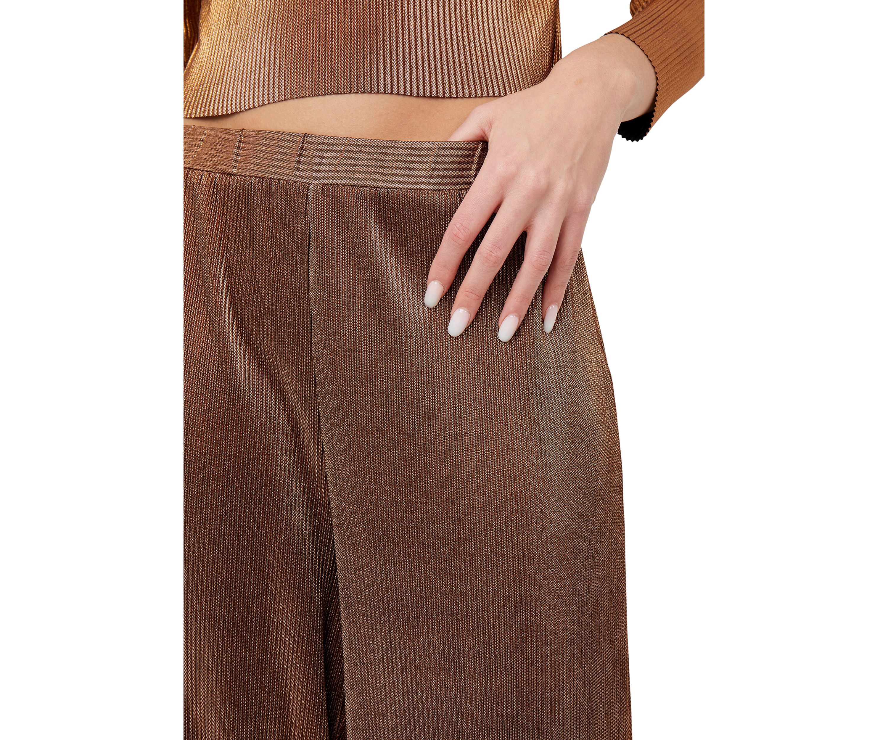 Taina Metallic Pleated Jersey Pants