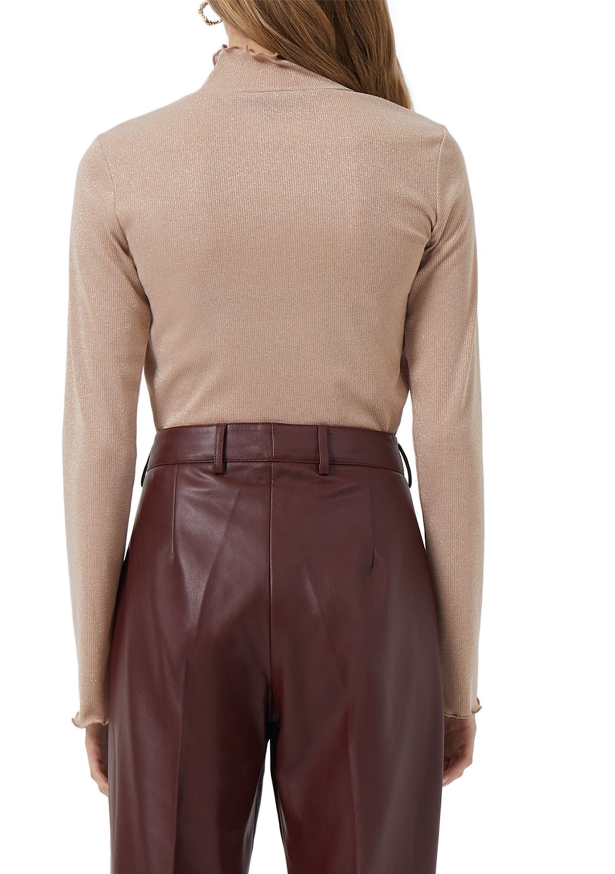 Crolenda Faux Leather Straight Pants