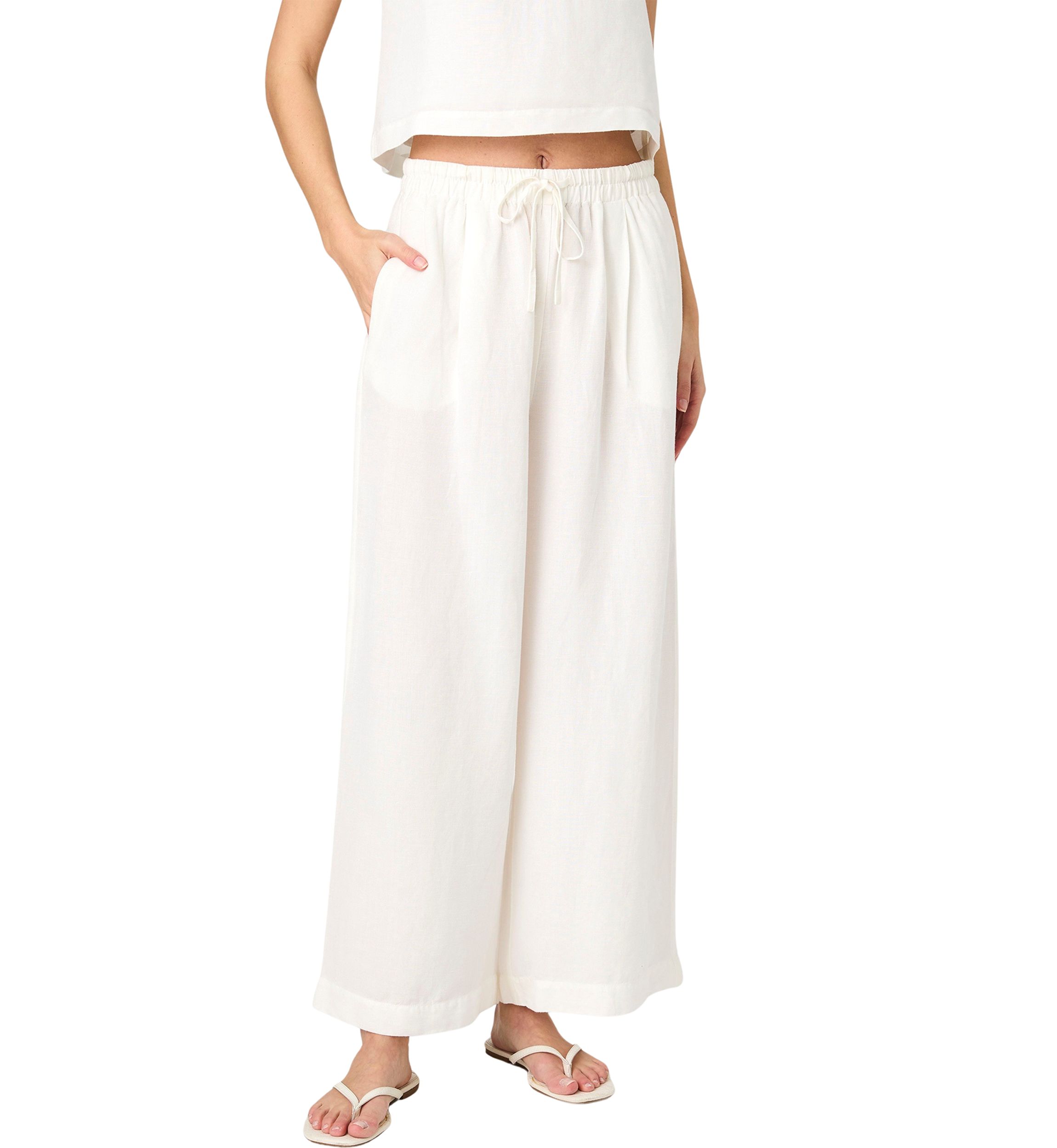 Birdie Linen Wide Leg Trousers