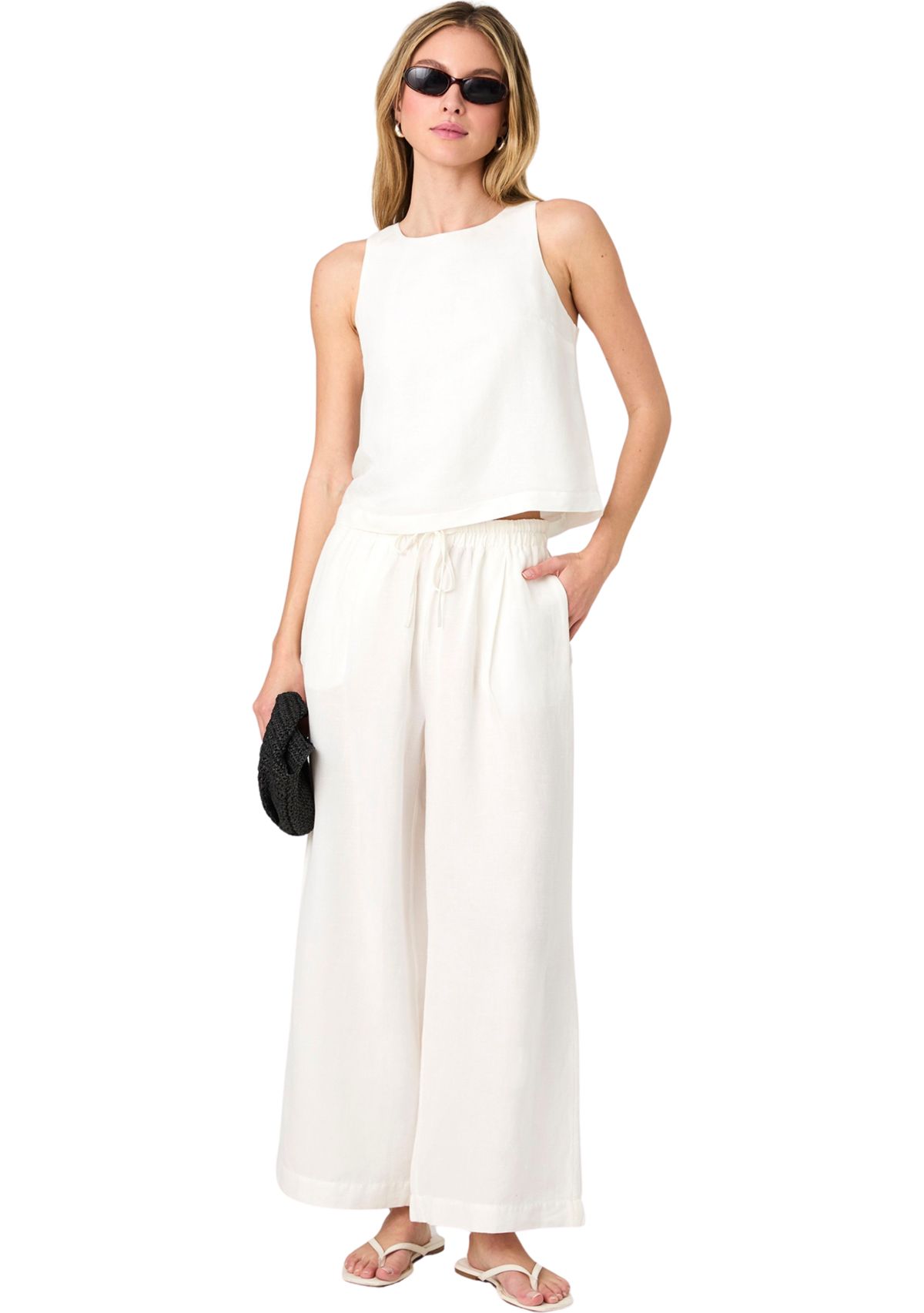 Birdie Linen Wide Leg Trousers