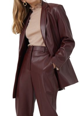 French Connection Women's Crolenda Faux Leather Blazer