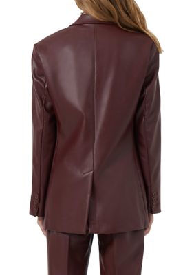 Crolenda Faux Leather Blazer