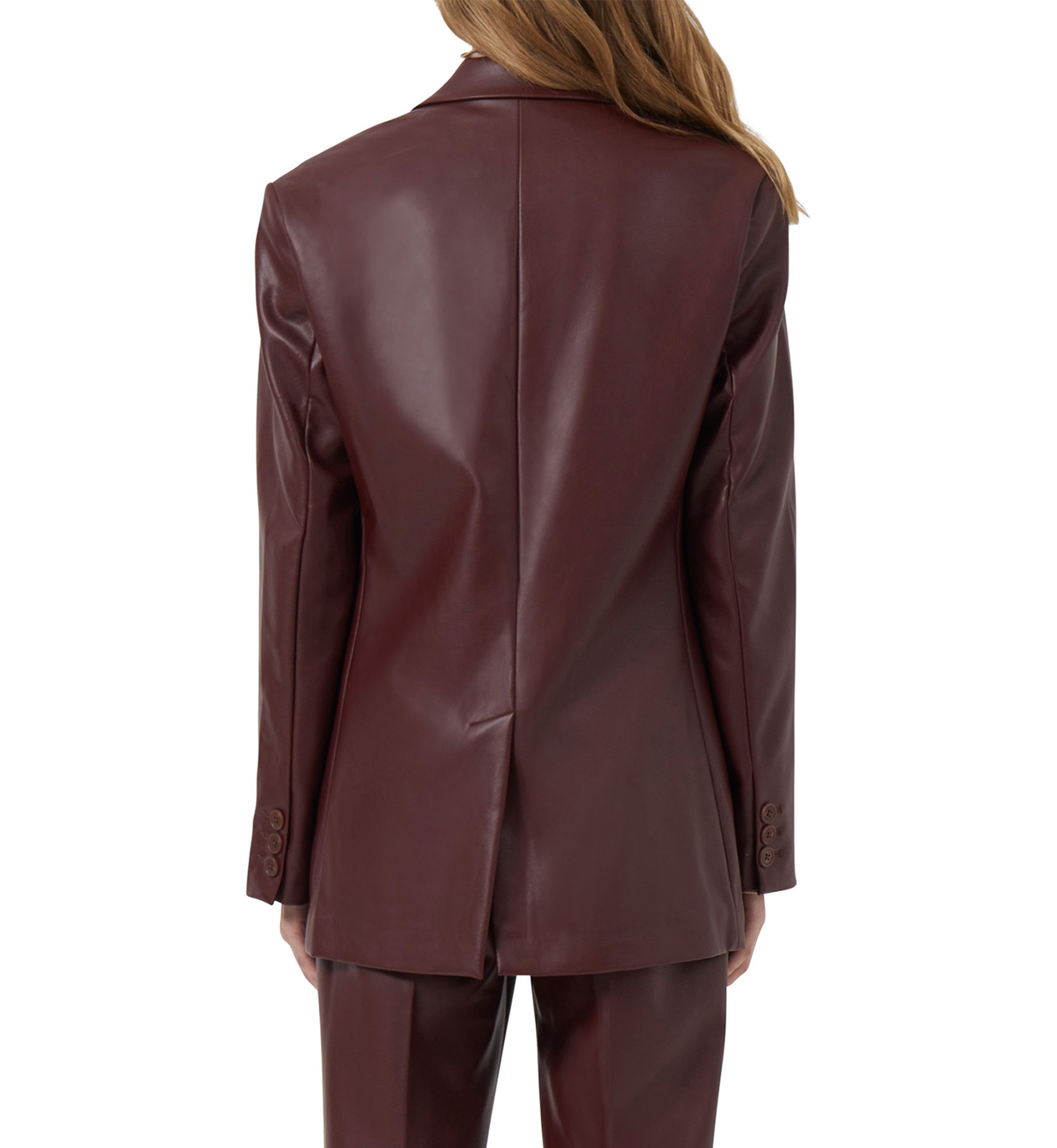 Crolenda Faux Leather Blazer