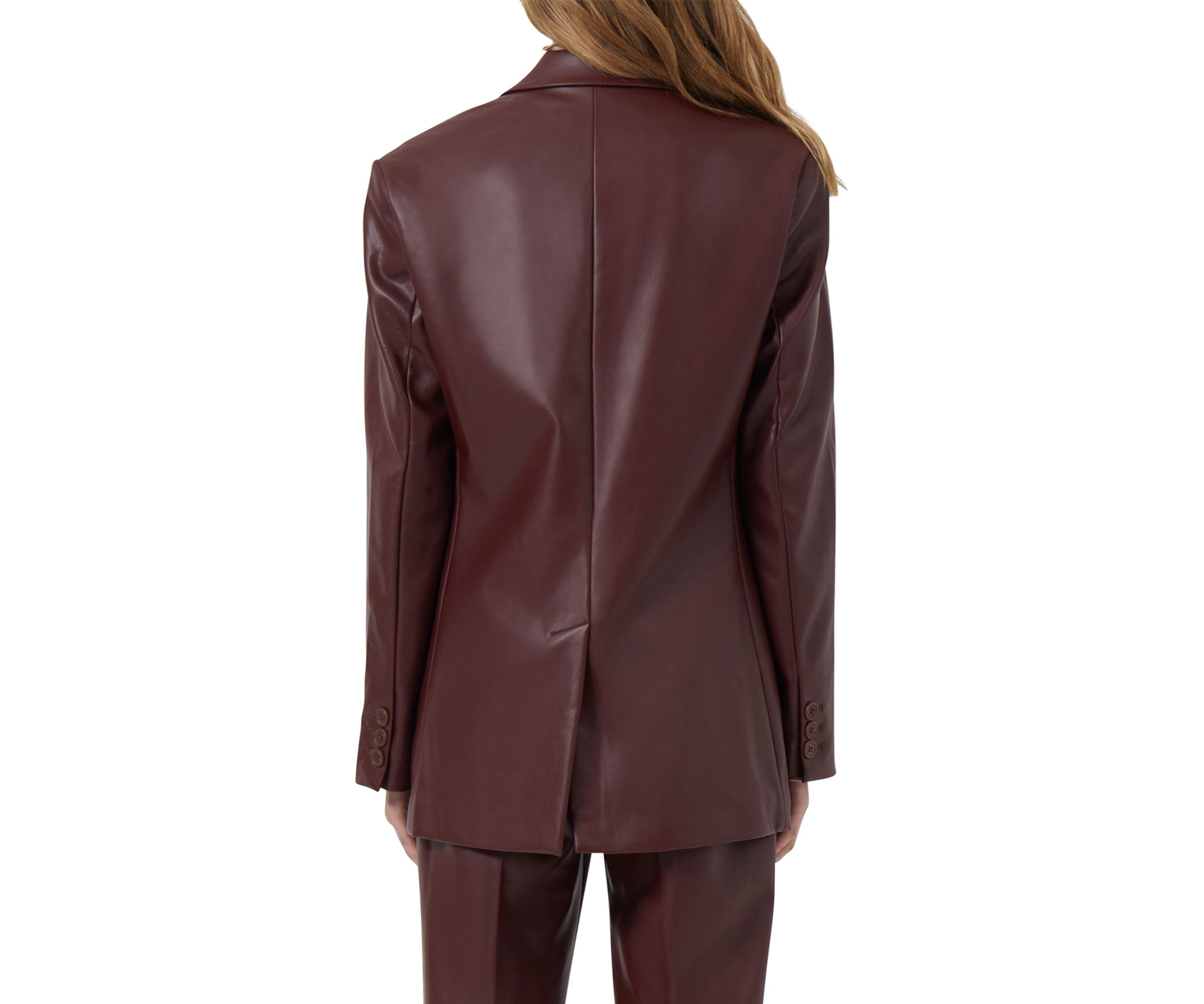 Crolenda Faux Leather Blazer