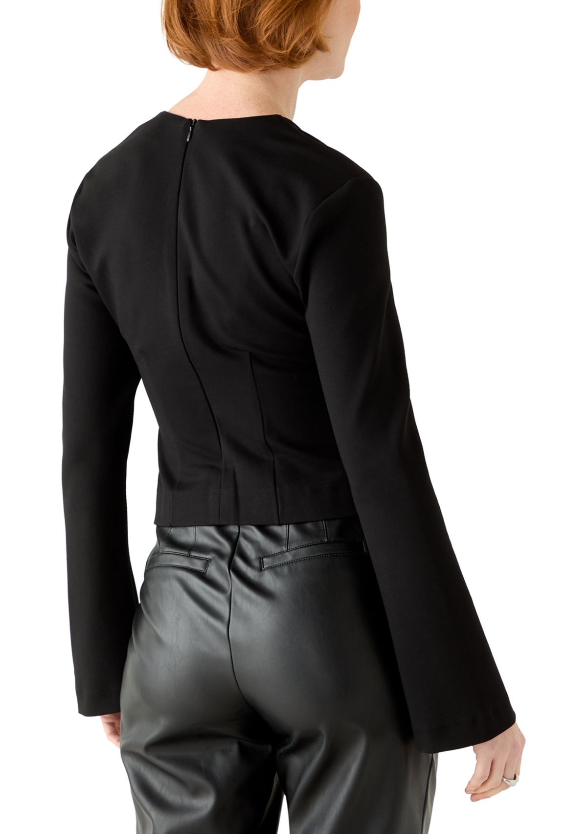 Cleo Ponte Knit Long Sleeve Fitted Top