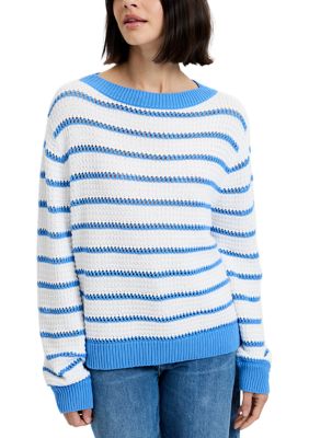 French Connection Women's Teddy Knit Open Stripe Sweater