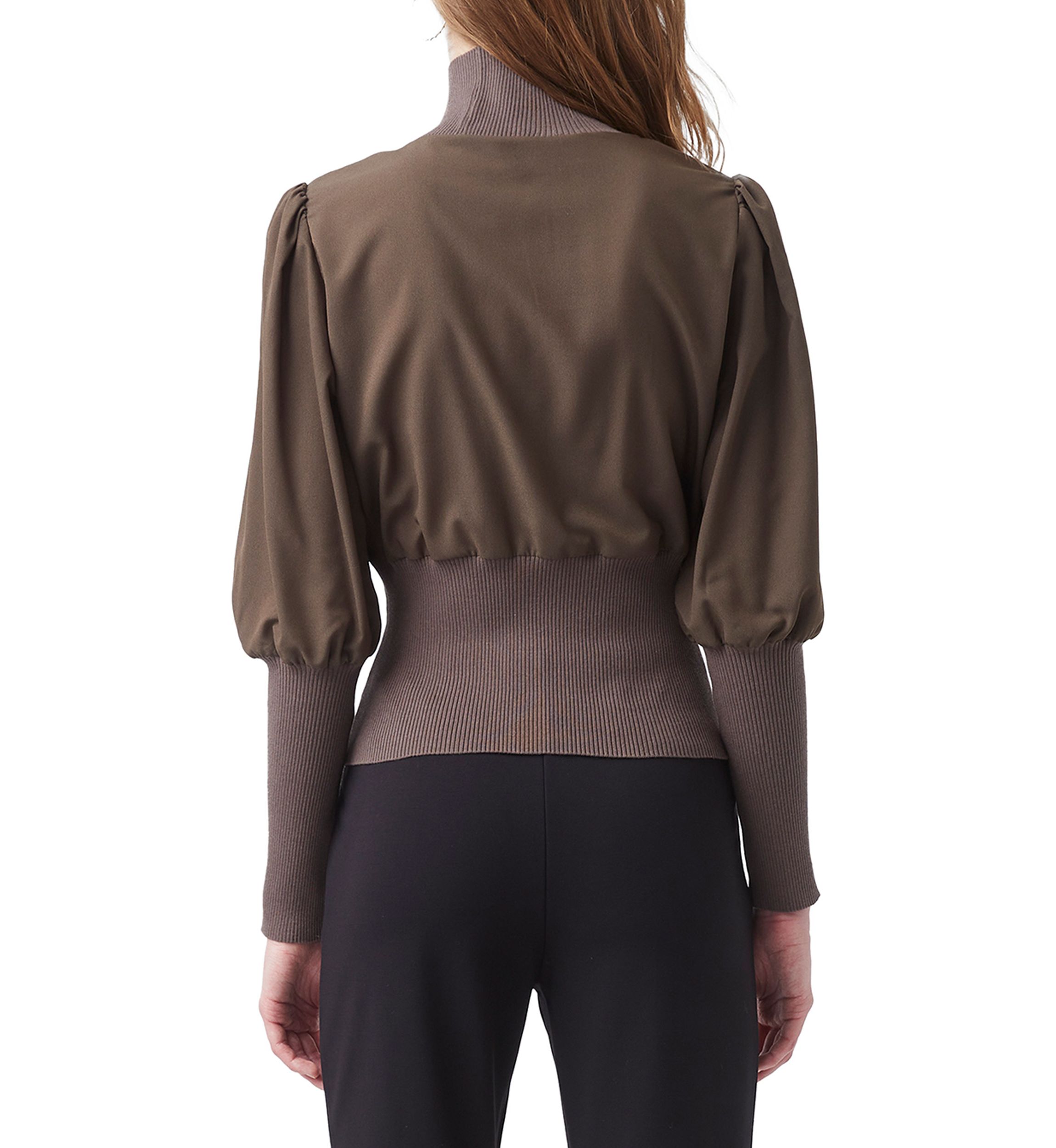Puff Sleeve Mock Neck Top