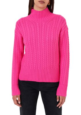 Babysoft Cable Knit Mock Neck Jumper