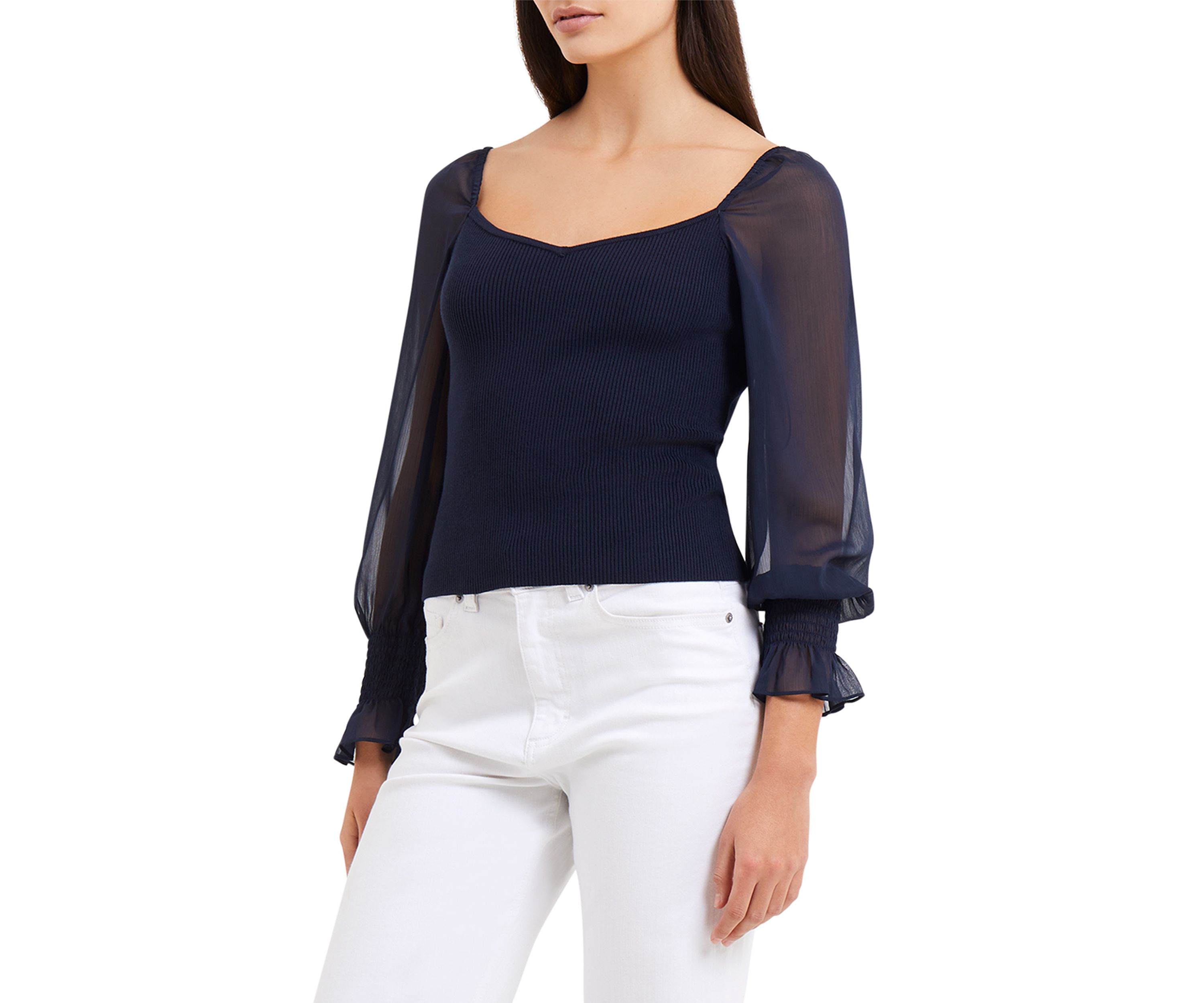 Maia Krista Crepe Mix Jumper Top